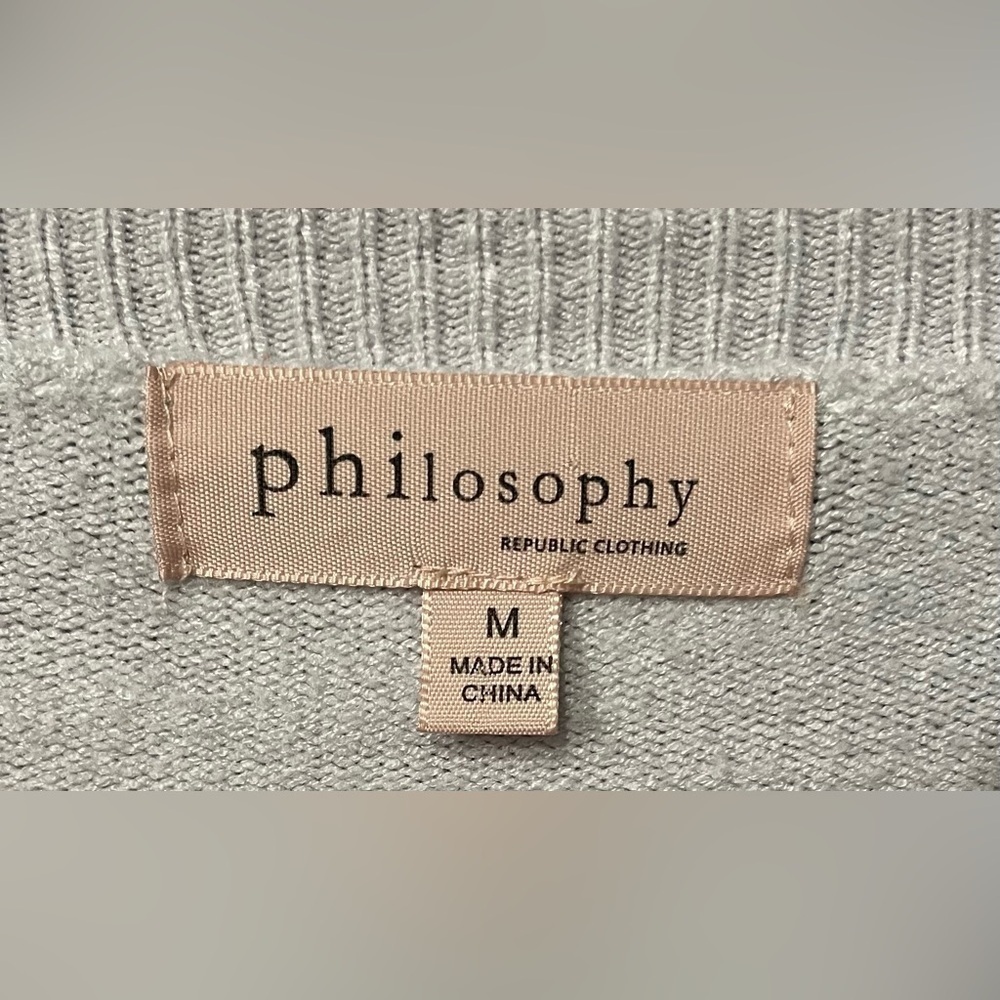 PHILOSOPHY sweater color cream  size:M stretch - Picture 3 of 4